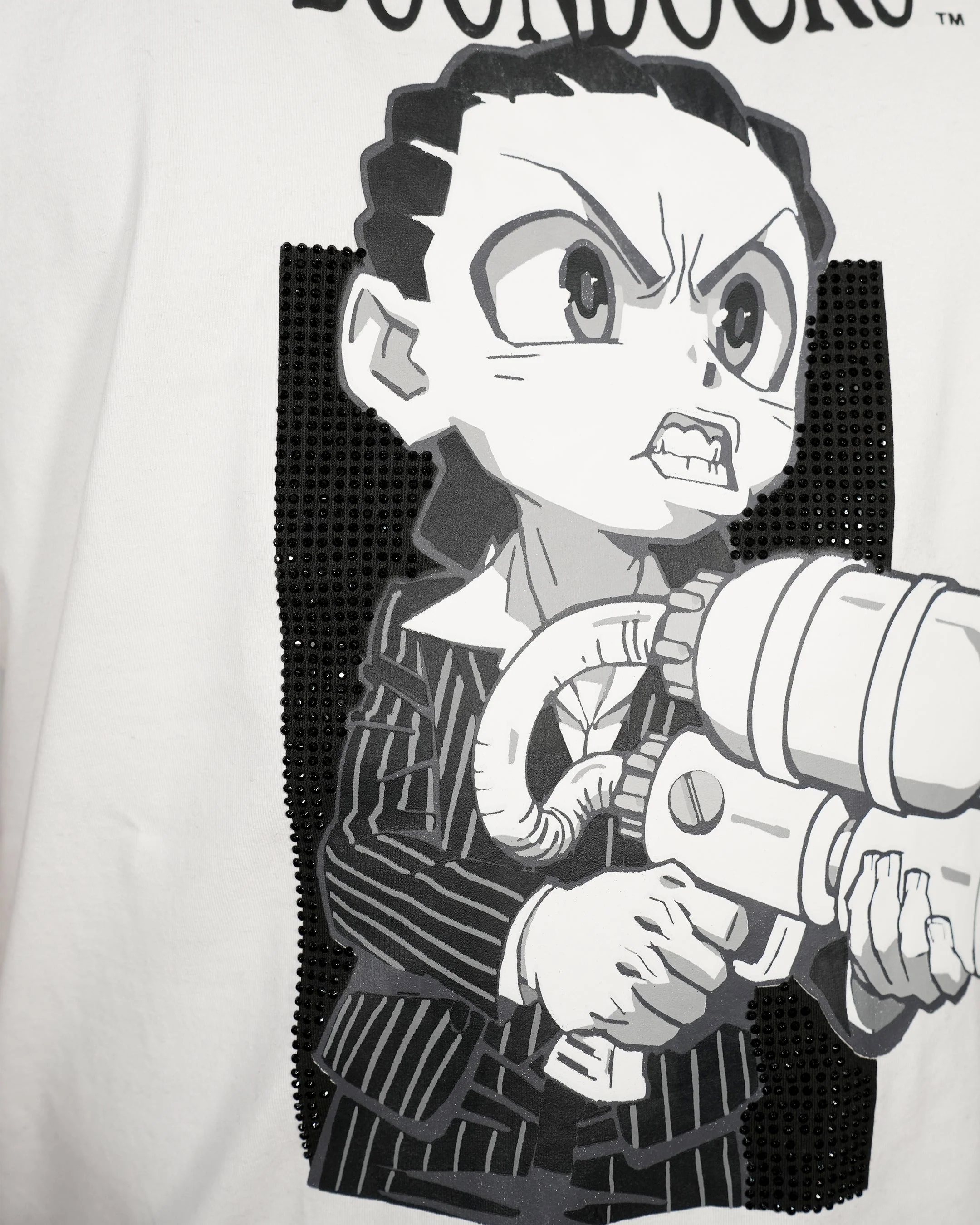 The Boondocks - Riley Say Hello Rhinestoned White T-Shirt - Image 2
